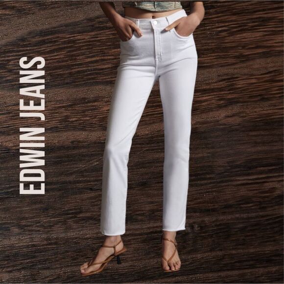EDWIN ANTHROPOLOGIE Women’s Bree High Rise Skinny Jeans in the Size 25 in White - Picture 7 of 9